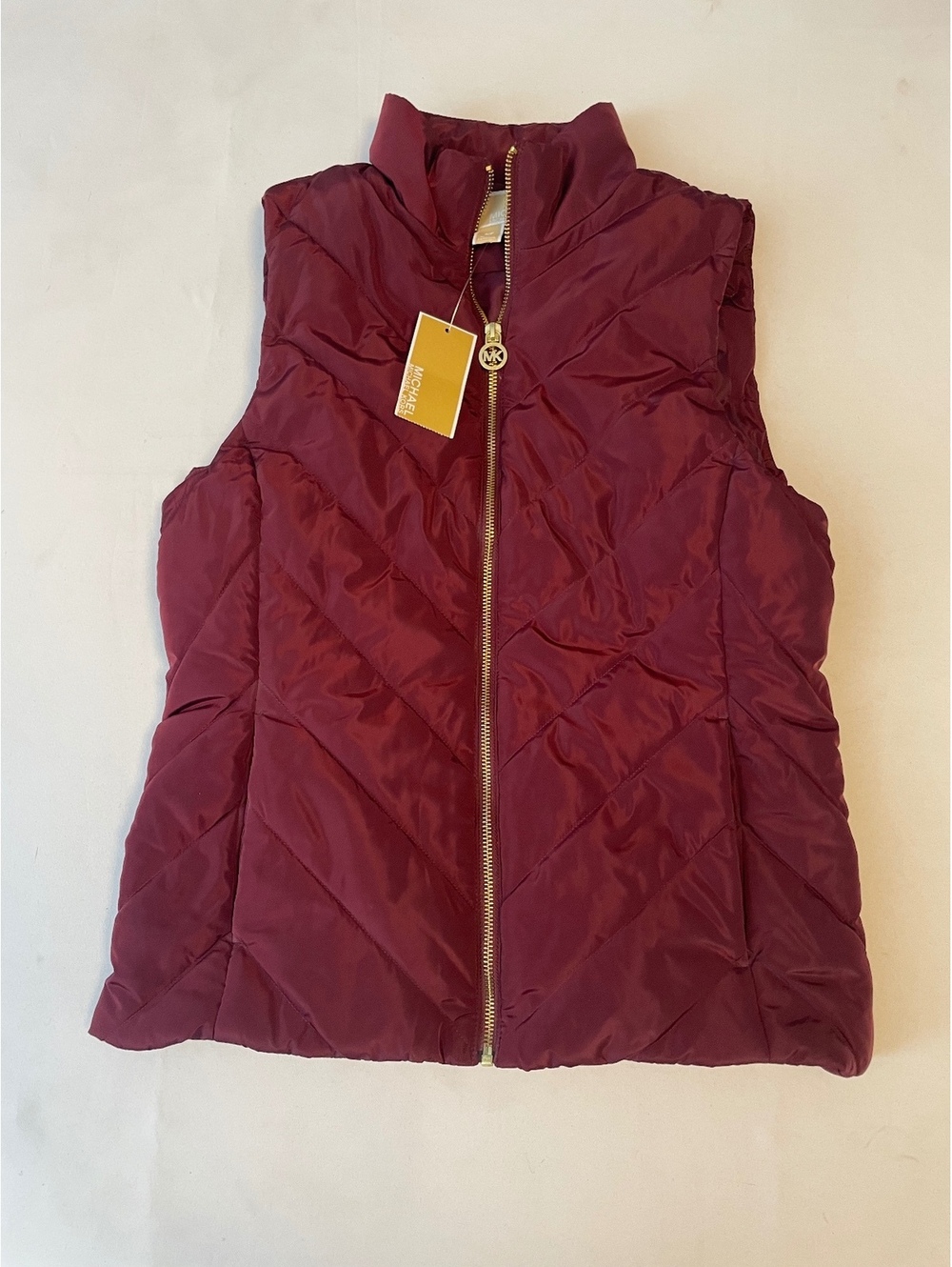 Michael Kors Burgundy Quilted Puffer Vest Size Small